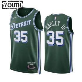 Camiseta Niños NBA Detroit Pistons Marvin Bagley III 35 2022-23 Nike City Edition Verde Swingman